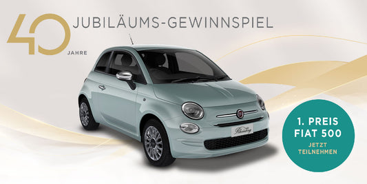 Jubiläums Gewinnspiel 40 Jahre Rhomberg Fiat 500 