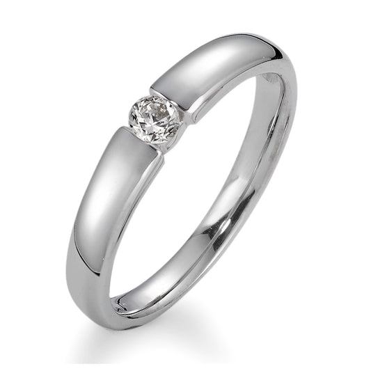 Solitär Ring 750/18 K Weissgold Diamant 0.15 ct, vsi