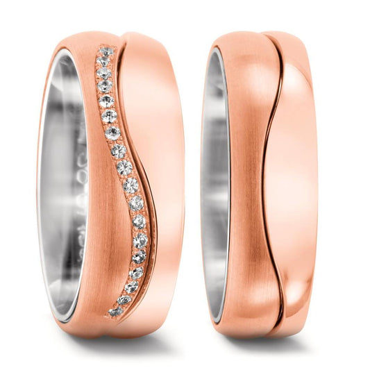 Ehering  Weissgold,  Rosegold