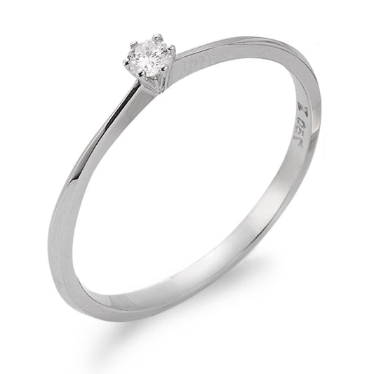 Solitär Ring 750/18 K Weissgold Diamant 0.05 ct, w-si