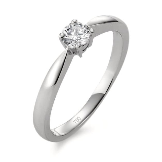 Solitär Ring 750/18 K Weissgold Diamant 0.25 ct, w-si