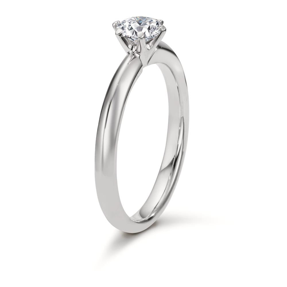 Solitär Ring 750/18 K Weissgold Diamant weiss, 0.50 ct, Brillantschliff, si, GIA Ø5.5 mm