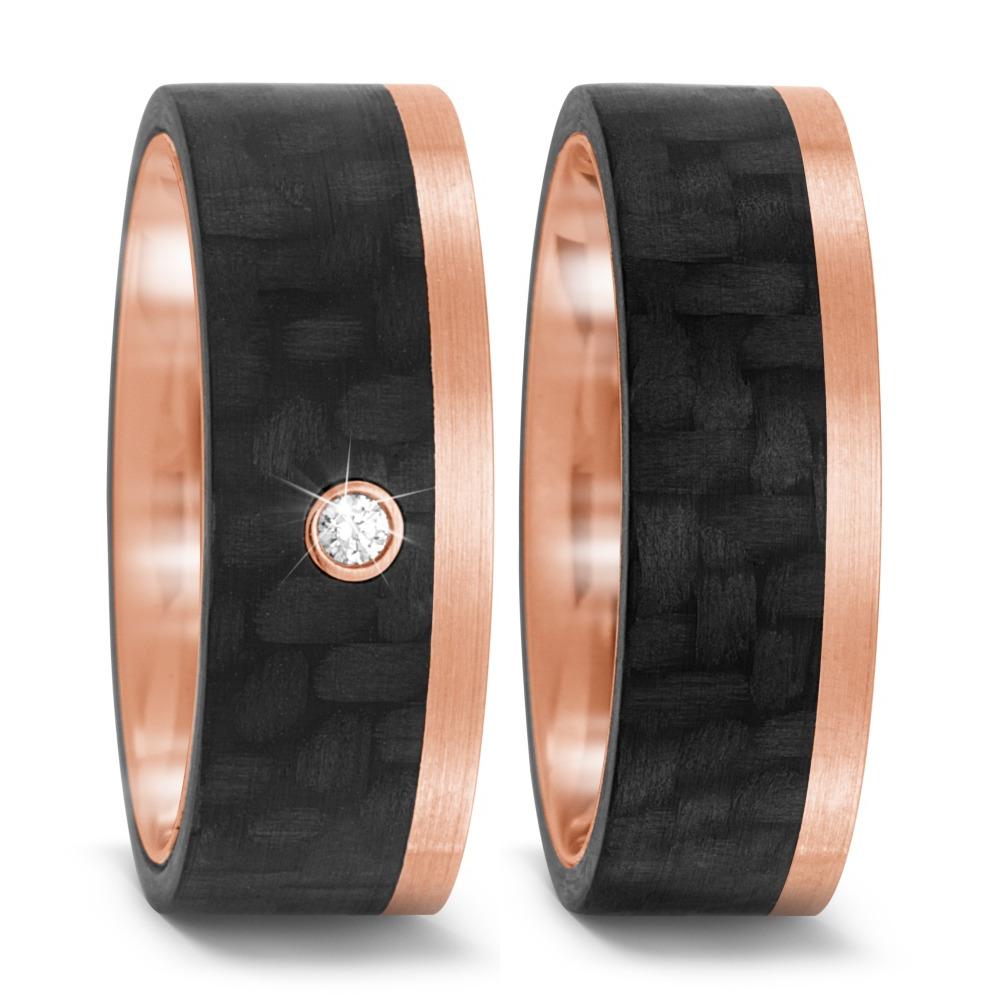 Ehering 585/14 K Rosegold, Carbon