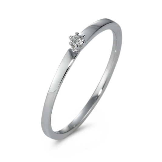 Solitär Ring 750/18 K Weissgold Diamant 0.03 ct, w-si