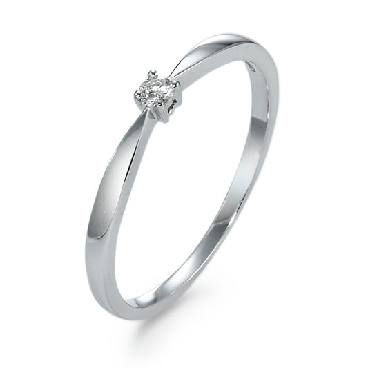 Solitär Ring 750/18 K Weissgold Diamant 0.05 ct, w-si