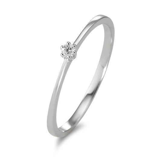 Solitär Ring 750/18 K Weissgold Diamant 0.03 ct, w-si