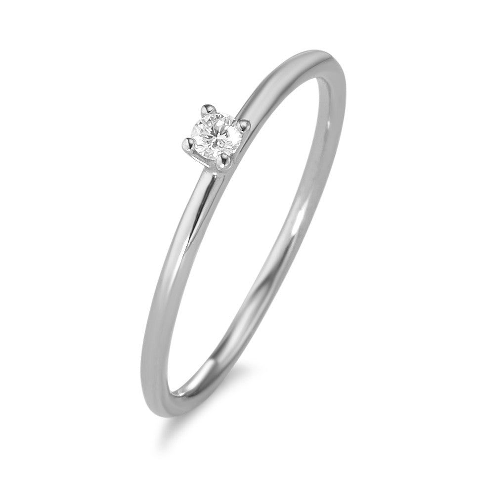 Solitär Ring 750/18 K Weissgold Diamant 0.05 ct, w-si