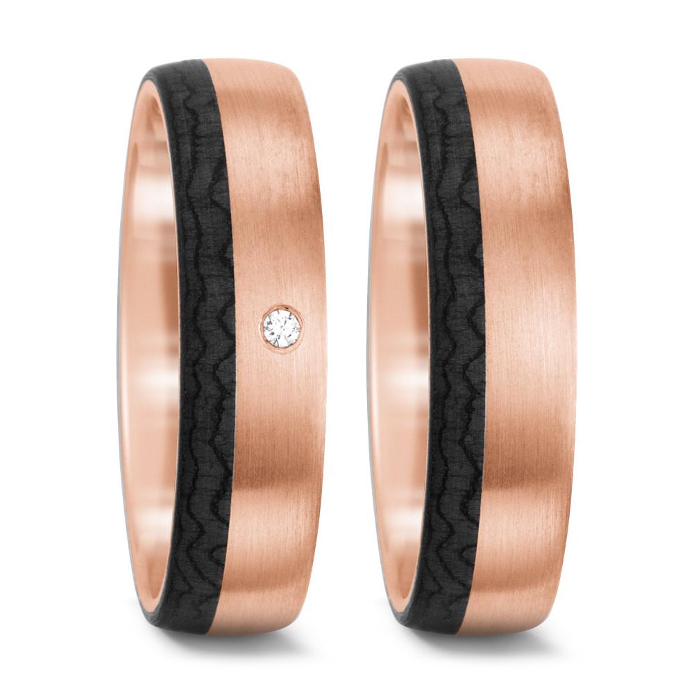 Ehering 585/14 K Rosegold, Carbon