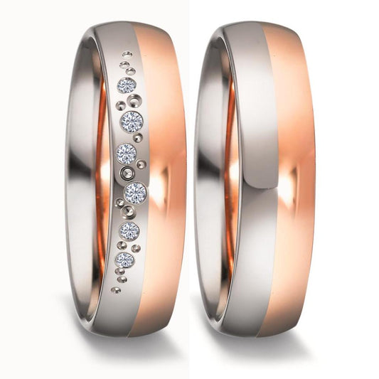 Ehering  Weissgold,  Rosegold