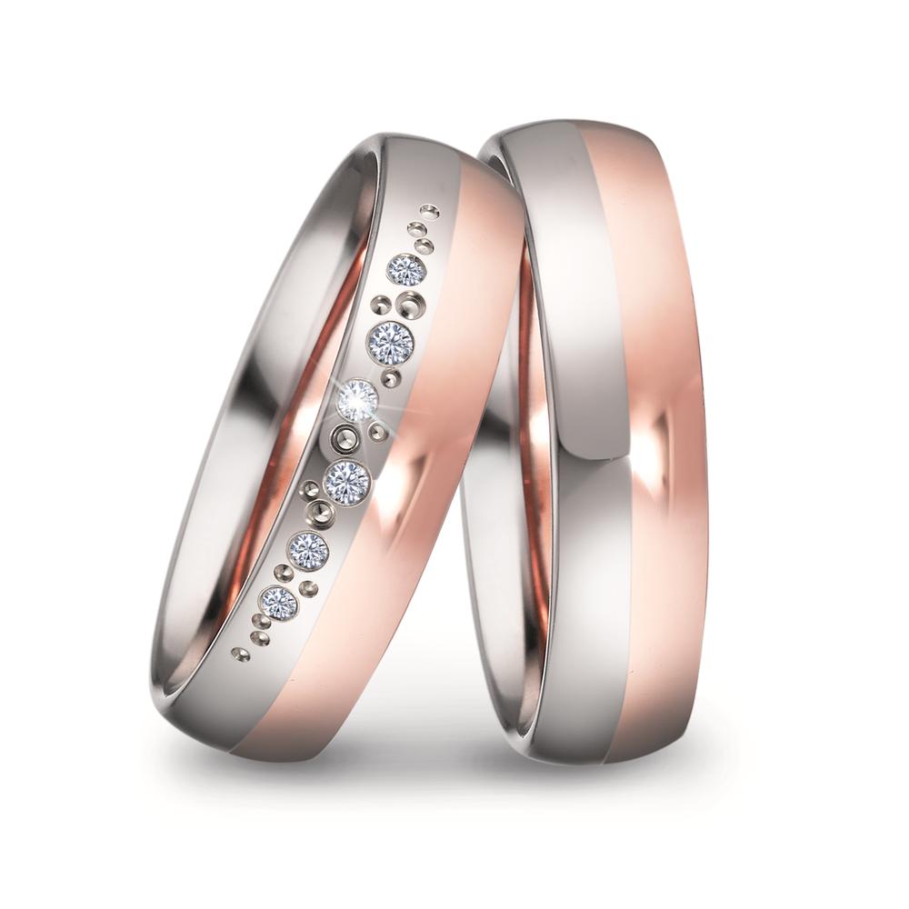 Ehering  Weissgold,  Rosegold