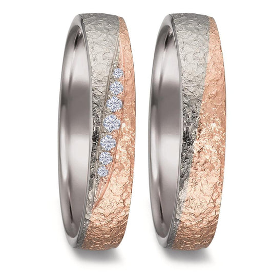 Ehering  Weissgold,  Rosegold