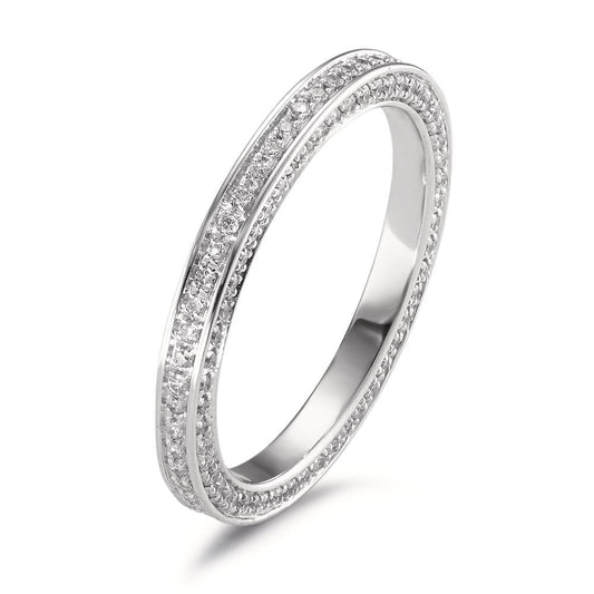 Memory Ring 750/18 K Weissgold Diamant weiss, 0.50 ct, 155 Steine, w-si