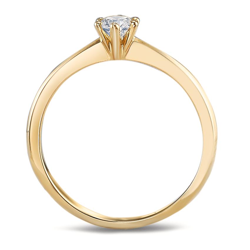 Solitär Ring 750/18 K Gelbgold Diamant 0.20 ct, w-si