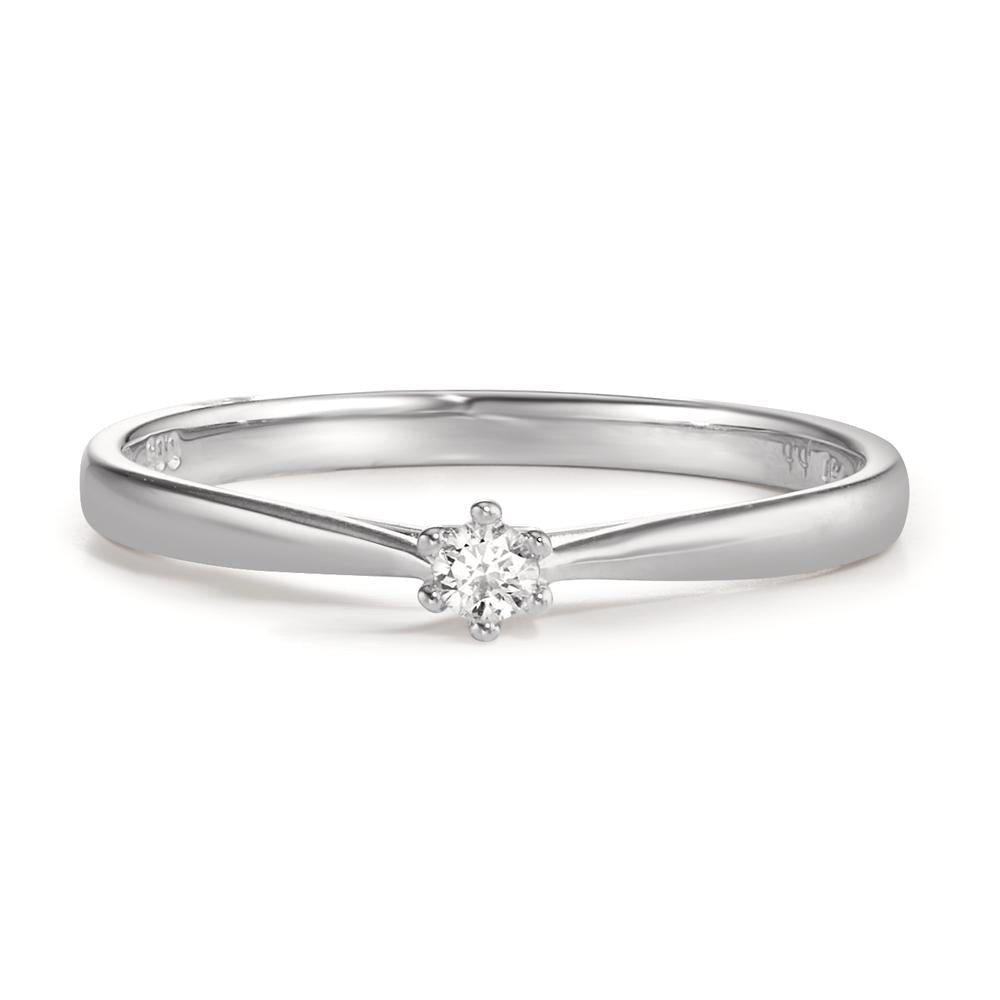 Solitär Ring 750/18 K Weissgold Diamant 0.05 ct, w-si