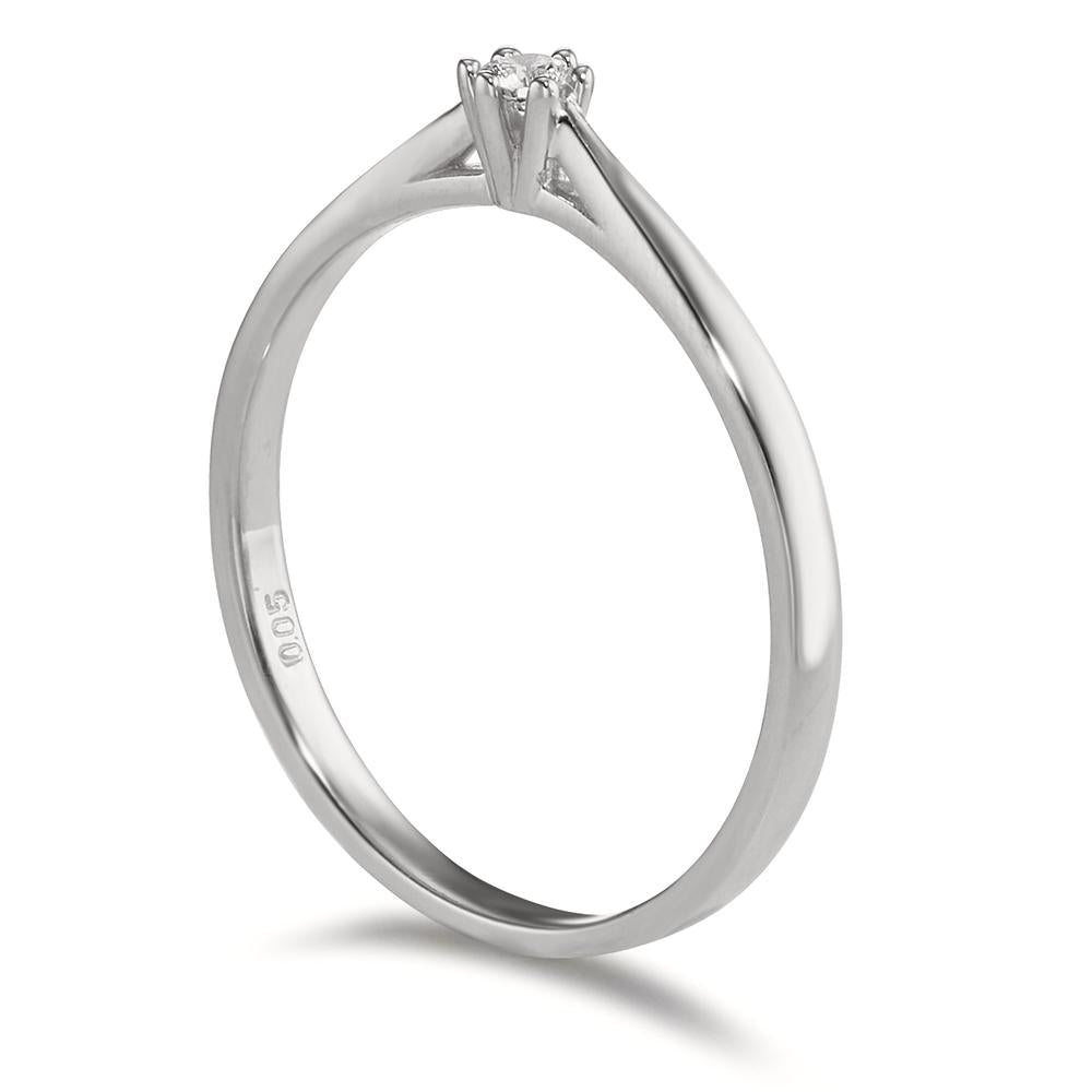 Solitär Ring 750/18 K Weissgold Diamant 0.05 ct, w-si