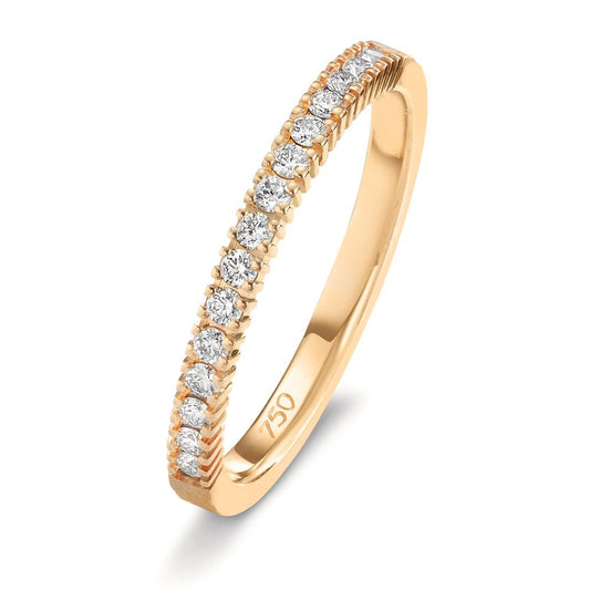 Memory Ring 750/18 K Rosegold Diamant 0.225 ct, 15 Steine, w-si