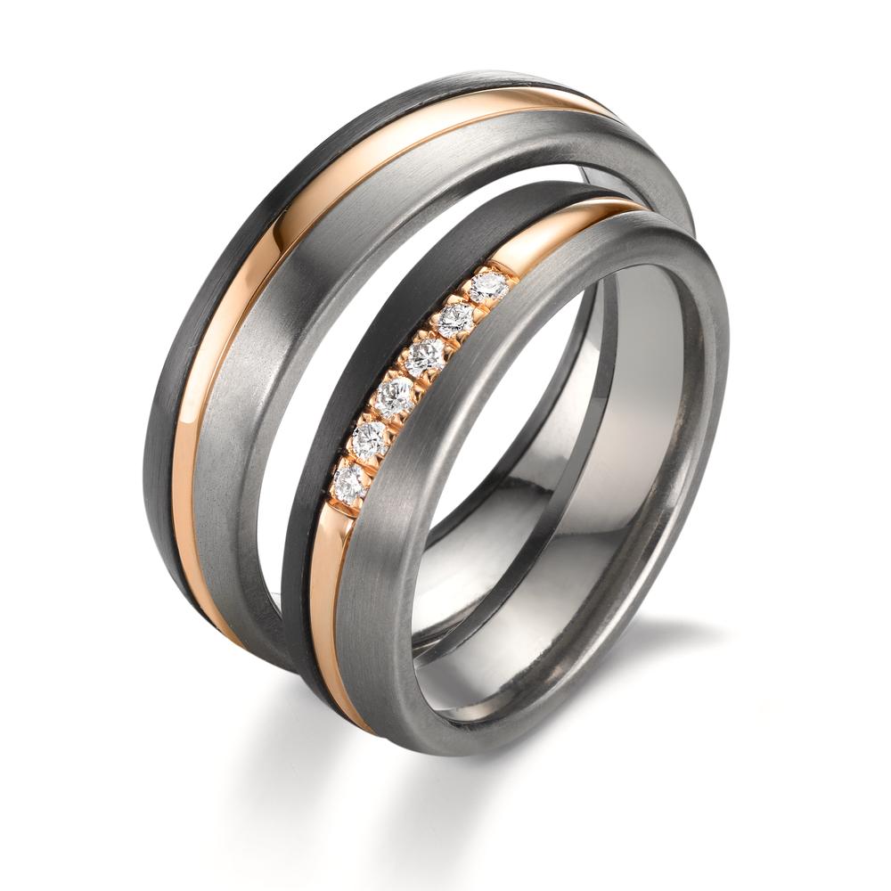 Ehering Zirkonium, 585/14 K Rosegold, Titan