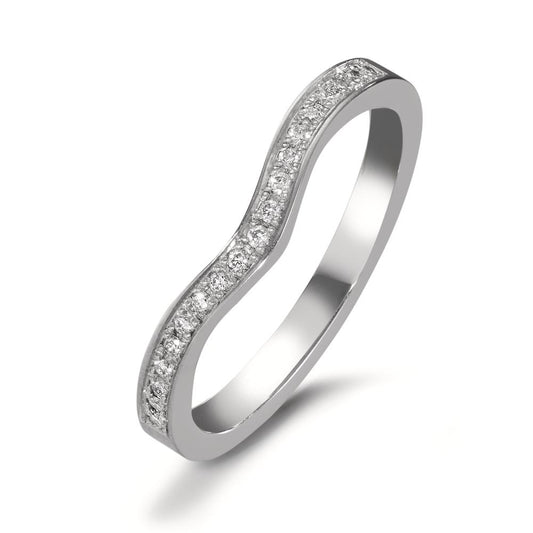 Memory Ring 750/18 K Weissgold Diamant 0.095 ct, 19 Steine, tw-vsi