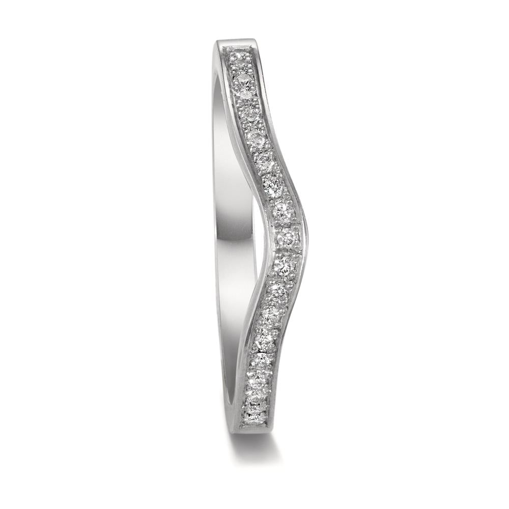 Memory Ring 750/18 K Weissgold Diamant 0.095 ct, 19 Steine, tw-vsi