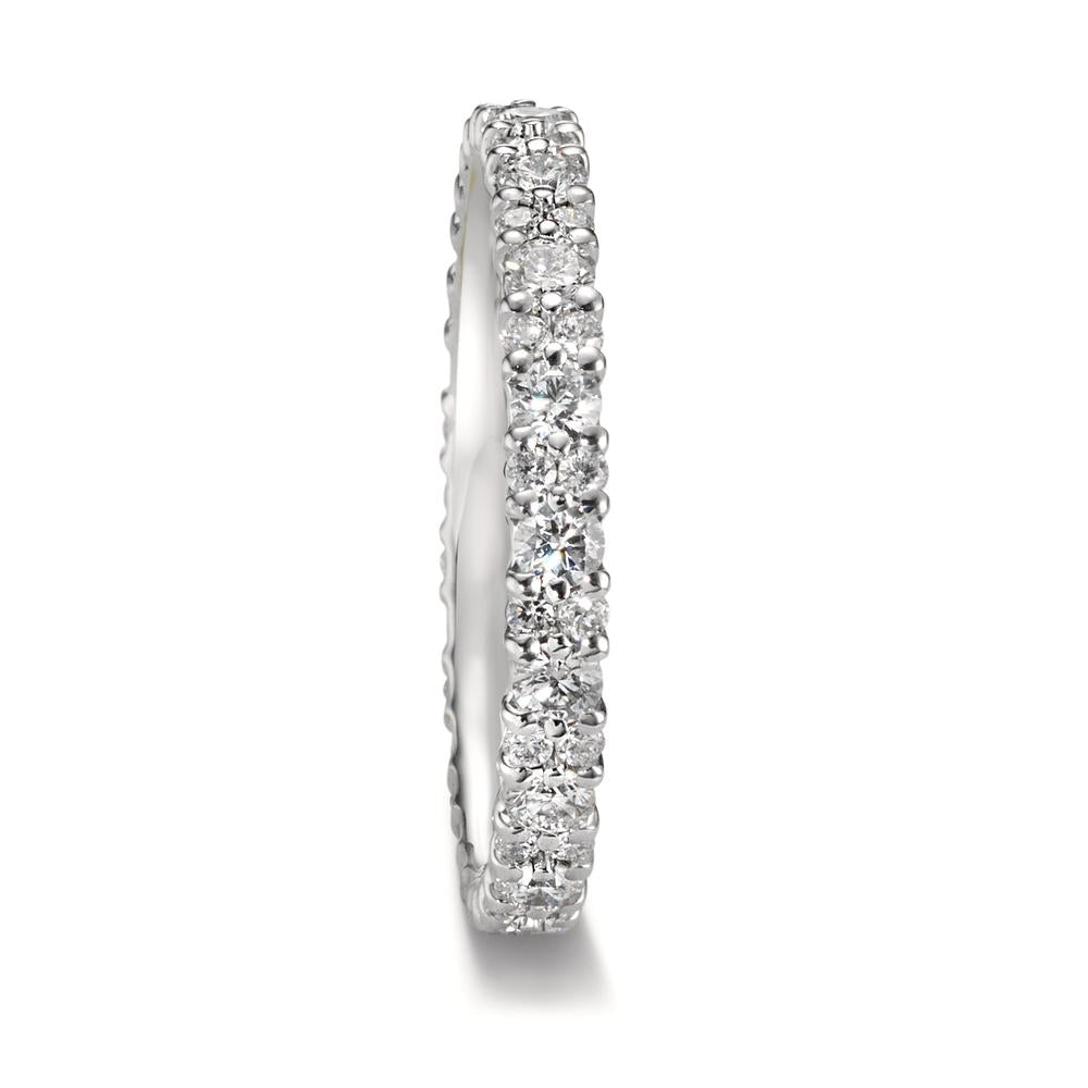 Memory Ring 750/18 K Weissgold Diamant 1.159 ct, 57 Steine, tw-si