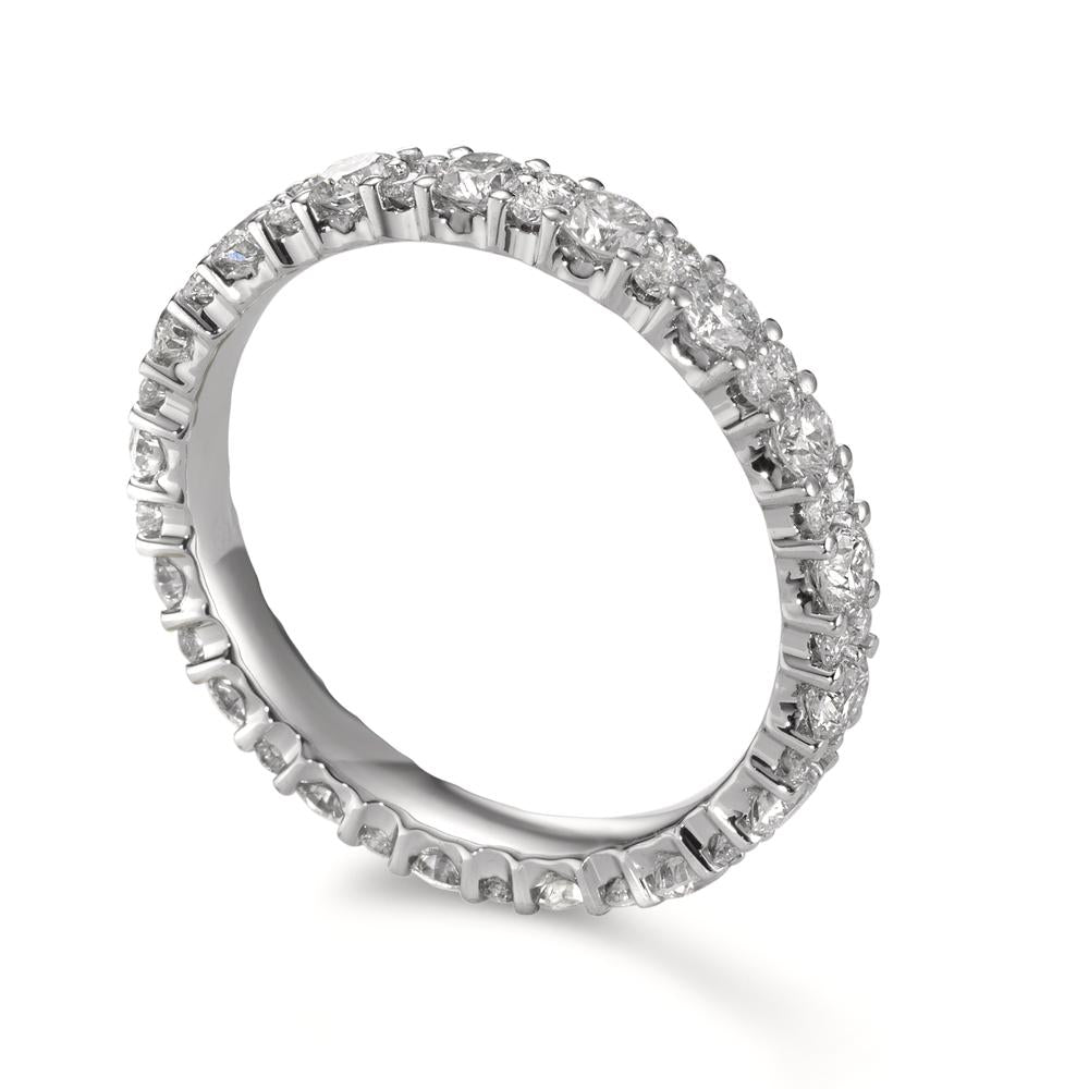 Memory Ring 750/18 K Weissgold Diamant 1.87 ct, 51 Steine, tw-si